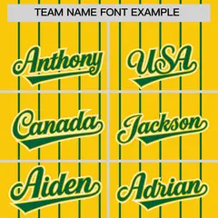 Gold Kelly Green Gradient Stripe Sleeves Baseball Jersey 3