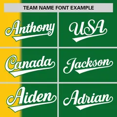Gold Kelly Green Gradient Stripe Two-Button Softball Jersey 3