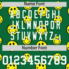 Gold Kelly Green Graffiti Gradient Smile Baseball Jersey 4