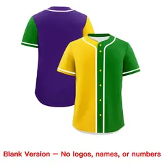 Gold Kelly Green Mardi Gras Authentic Baseball Jersey 2