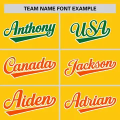 Gold Kelly Green-Orange Gradient Side Baseball Jersey 3