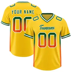 Gold Kelly Green Orange Gradient Sides Football Jersey 1