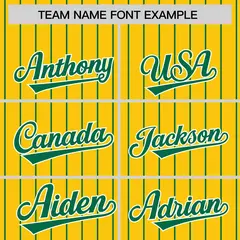 Gold Kelly Green Pinstripe Raglan Varsity Letterman Baseball Jacket 3