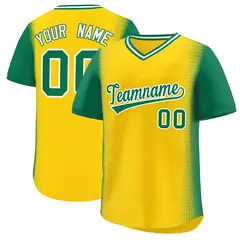Gold Kelly Green Raglan Pullover Baseball Jersey 1