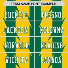 Gold Kelly Green Razr Stripe Graffiti Pattern Flag Football Jersey 3