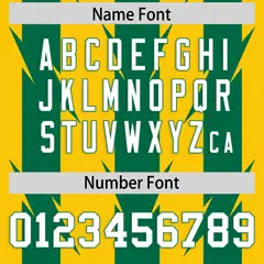 Gold Kelly Green Razr Stripe Graffiti Pattern Flag Football Jersey 4