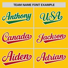 Gold Kelly Green-Red Gradient Side Baseball Jersey 3