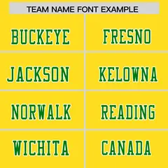 Gold Kelly Green Shoulder Cut Two-Tone Flag Football Jersey 3