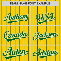Gold Kelly Green Stripe Raglan Baseball Jersey 3