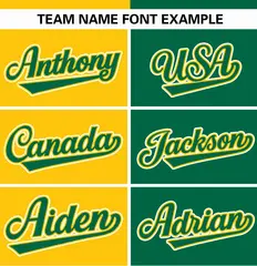 Gold Kelly Green Stripe-Solid Combo Baseball Jersey 3