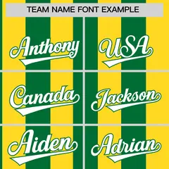 Gold Kelly Green Stripe Two-Button Softball Jersey 3