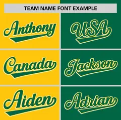 Gold Kelly Green Striped Two Tone Authentic Baseball Jersey 3