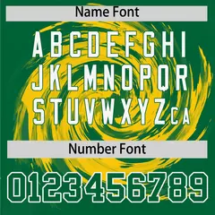 Gold Kelly Green Swirl Graffiti Baseball Jersey 4