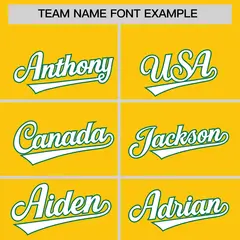 Gold Kelly Green Thick Stripes Star Pattern Baseball Jersey 3
