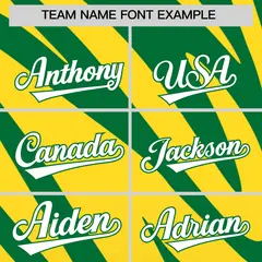 Gold Kelly Green Tiger Stripe Gradient Baseball Jersey 3