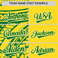 Gold Kelly Green Tribal Split Baseball Jersey 3
