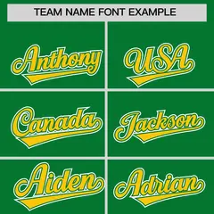 Gold Kelly Green Two Tone Split Varsity Letterman Jacket Hoodie 5
