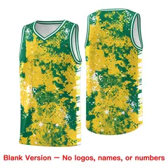 Gold Kelly Green Vice Burst Graffiti Basketball Jersey 6