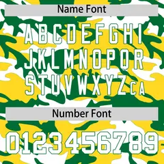 Gold Kelly Green White Camo Gradient Fashion Baseball Jersey 4