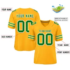 Gold Kelly Green-White Classic Mesh Football Jersey 2