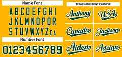 Gold Kelly Green-White Classic Two-Button Softball Jersey 3