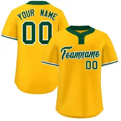 Gold Kelly Green-White Classic Two-Button Softball Jersey