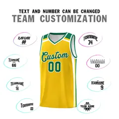 Gold Kelly Green White Color Charge Series Basketball Jersey 4