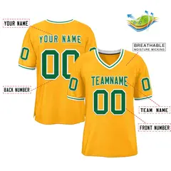 Gold Kelly Green White Football Jersey 2