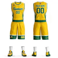 Gold Kelly Green-White Graffiti Lightning Basketball Jersey