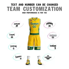 Gold Kelly Green-White Graffiti Lightning Basketball Jersey 4