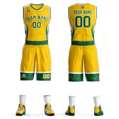 Gold Kelly Green-White Graffiti Lightning Basketball Jersey