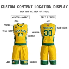 Gold Kelly Green-White Graffiti Lightning Basketball Jersey 3