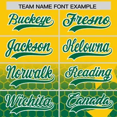 Gold Kelly Green White Rising Stars Gradient Baseball Jersey 3