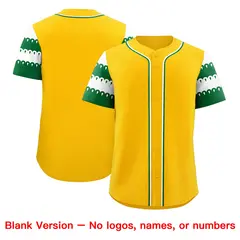 Gold Kelly Green White Sleeve Flag Lace Baseball Jersey 7