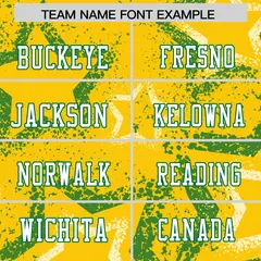 Gold Kelly Green-White Star Graffiti Football Jersey 3