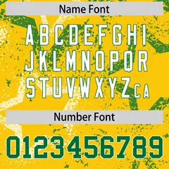Gold Kelly Green-White Star Graffiti Football Jersey 4