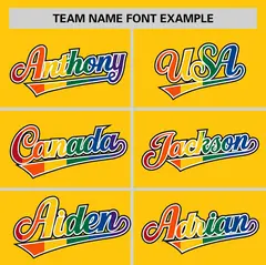 Gold LGBT Rainbow Pride Month Baseball Jersey 3