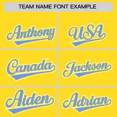Gold Light Blue Edge Color Block Baseball Jersey 3