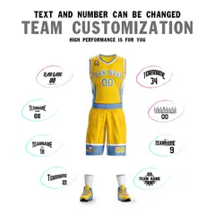 Gold Light Blue-White Graffiti Lightning Basketball Jersey 4