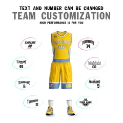 Gold Light Blue-White Graffiti Lightning Basketball Jersey 4