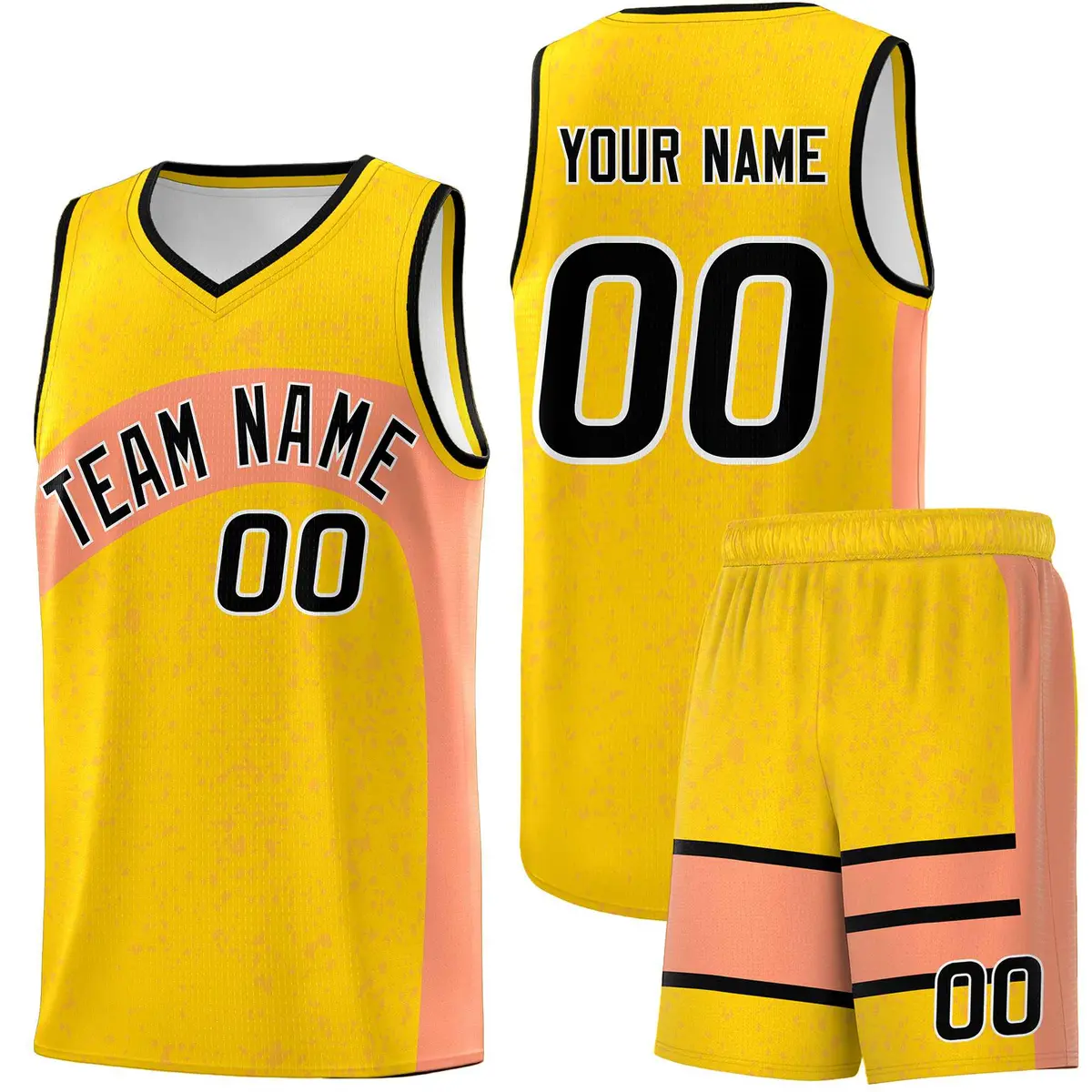 Gold Light Orange Irregular Dot Graffiti Basketball Jersey