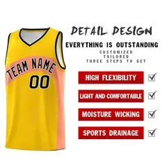 Gold Light Orange Irregular Dot Graffiti Basketball Jersey 2