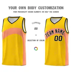 Gold Light Orange Irregular Dot Graffiti Basketball Jersey 3