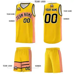 Gold Light Orange Irregular Dot Graffiti Basketball Jersey 5