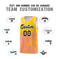 Gold Light Orange Snow Mountain Beast Pattern Basketball Jersey 4