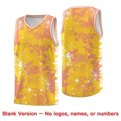 Gold Light Orange Vice Burst Graffiti Stretch Basketball Jersey 6
