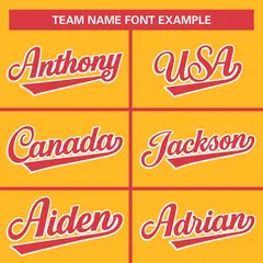 Gold Light Red Full-Snap Raglan Sleeves Letterman Jacket 5
