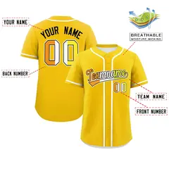 Gold Maverique Pride Month Authentic Classic Baseball Jersey 2