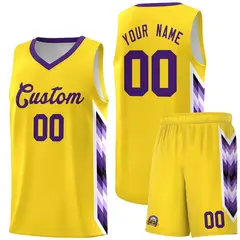 Gold Mosaic Gradient Fashion Basketball Jersey Uniform