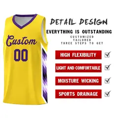 Gold Mosaic Gradient Fashion Basketball Jersey Uniform 2